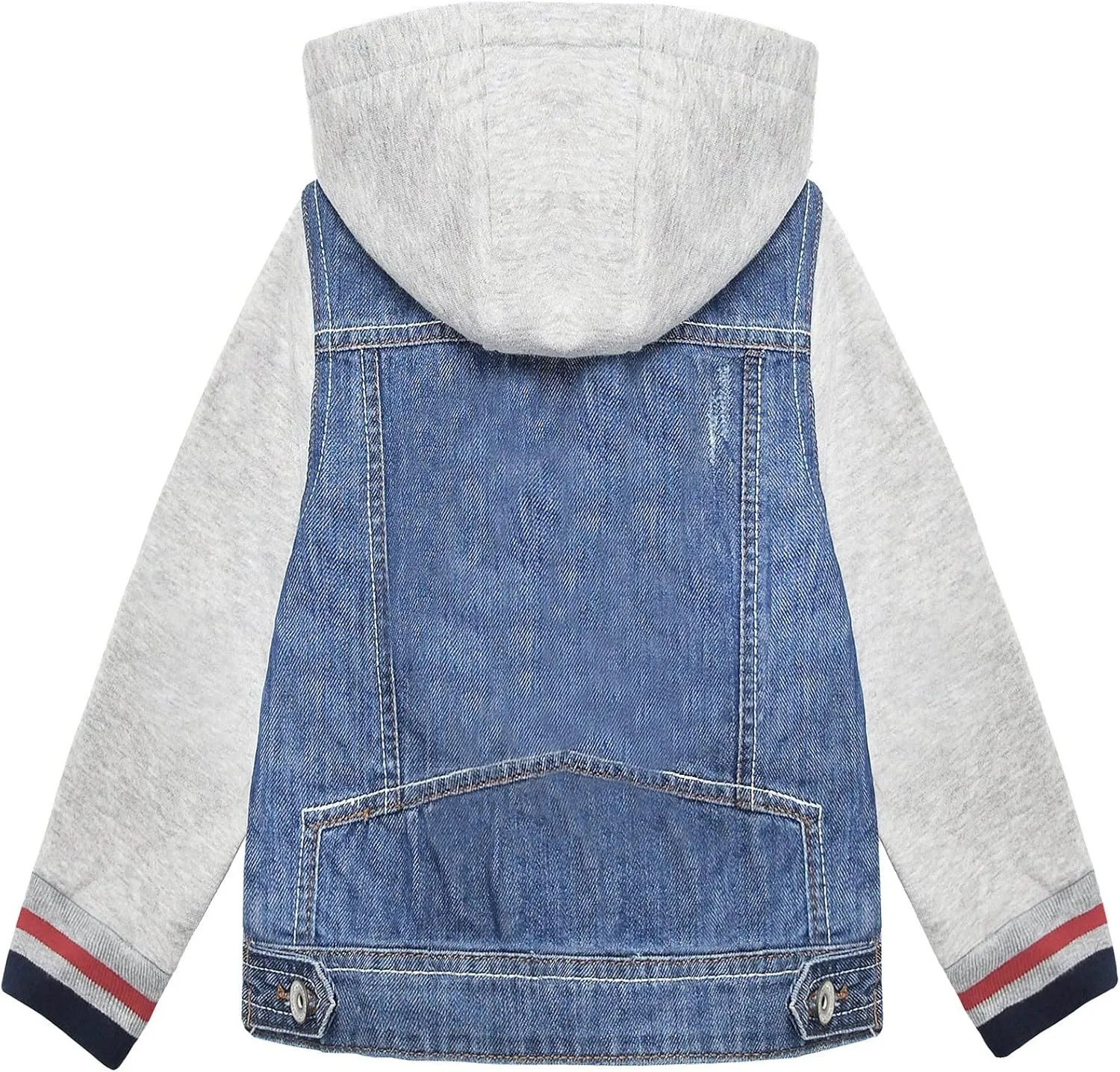 KIDSCOOL SPACE Little Girl Jean Jacket,Flower Embroidered Denim Outfits
