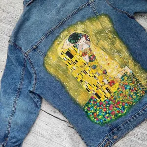 Kiss Hand-Painted Denim Jacket