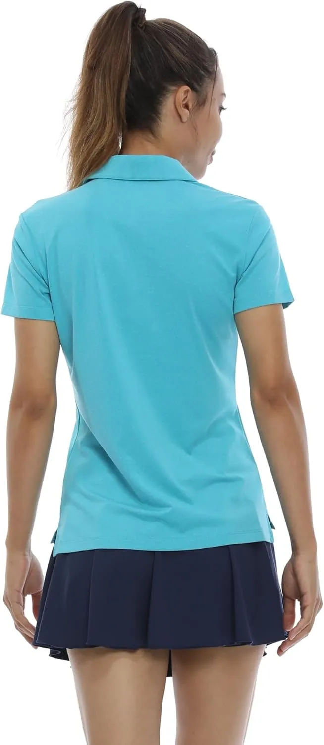 LastFor1 Women's Golf Polo Shirts Short Sleeve Sports Shirts Quick Dry 3-Button Casual Athletic T-Shirt