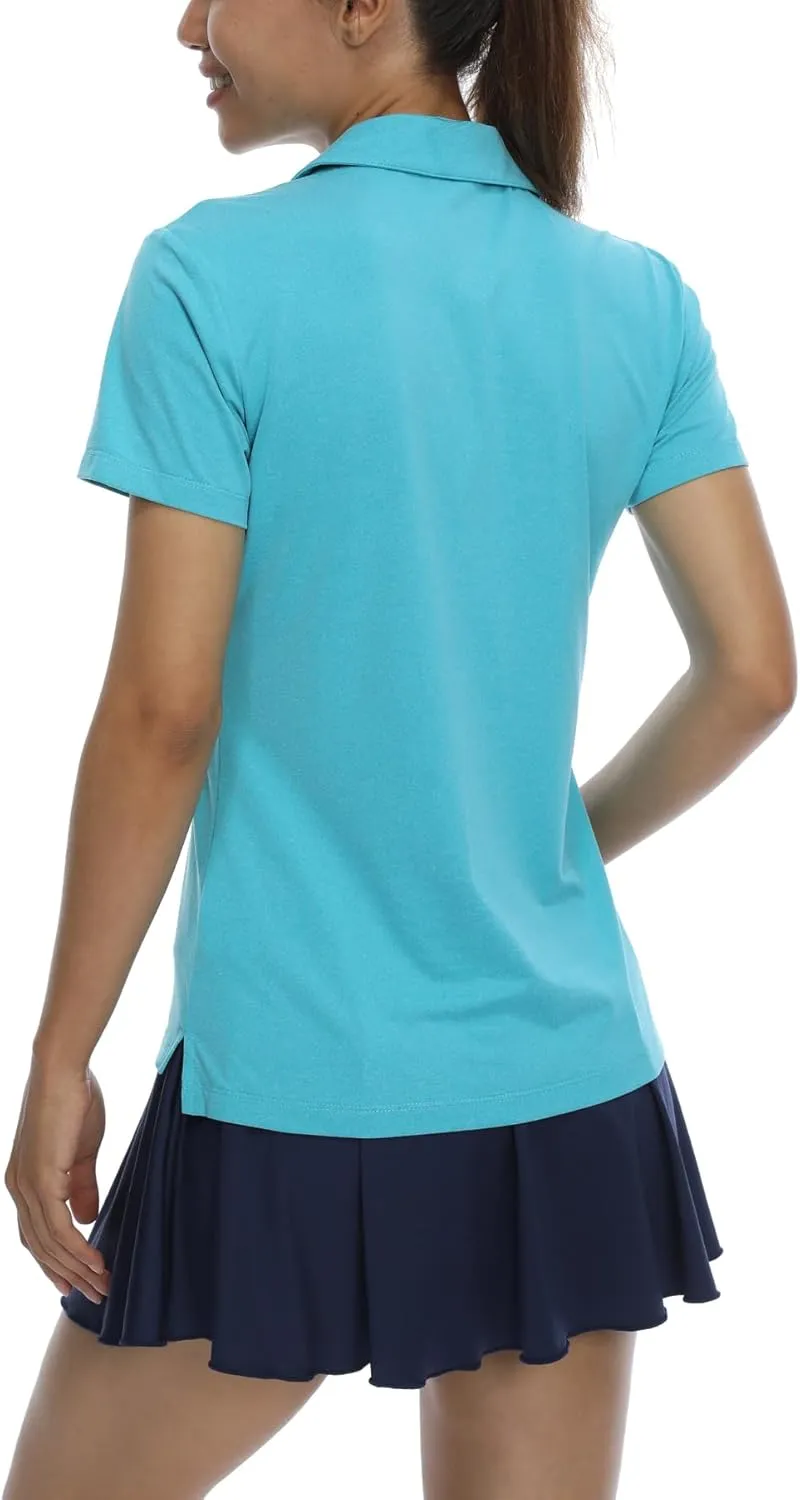 LastFor1 Women's Golf Polo Shirts Short Sleeve Sports Shirts Quick Dry 3-Button Casual Athletic T-Shirt