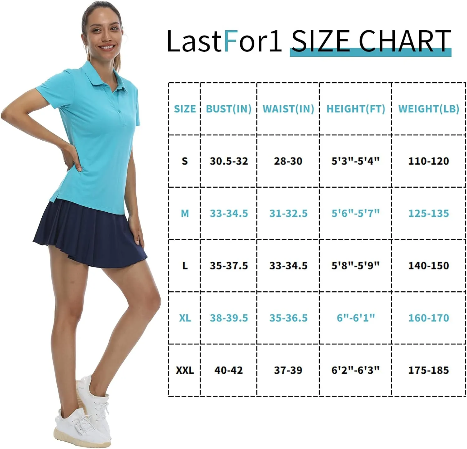 LastFor1 Women's Golf Polo Shirts Short Sleeve Sports Shirts Quick Dry 3-Button Casual Athletic T-Shirt