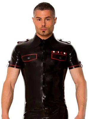 Latex Black & Red Uniform Shirt