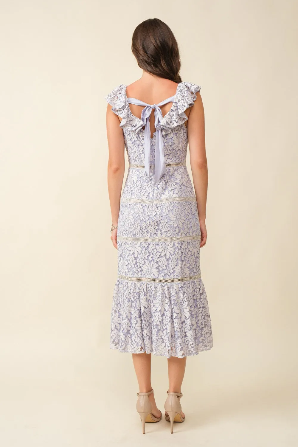 Lavender Haze Lace Midi Dress