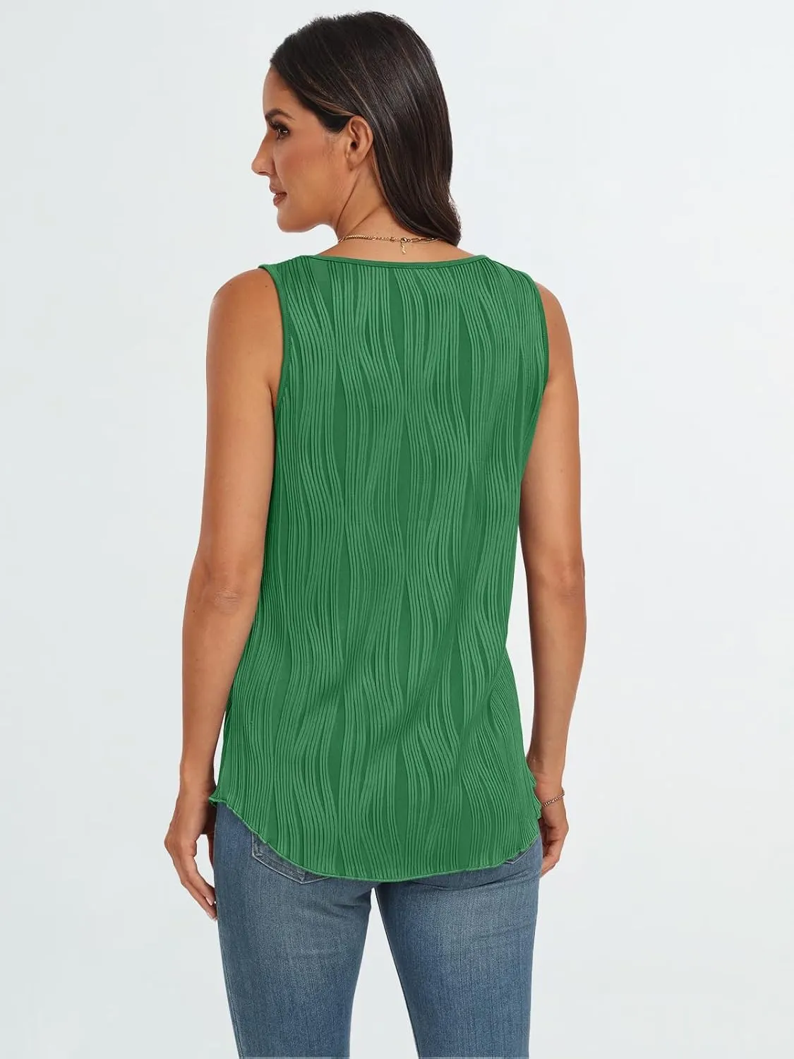 LILLUSORY Women's Dressy Business Casual Tank Tops Summer Sleeveless Trendy Spring Blouses Flowy Work Shirts