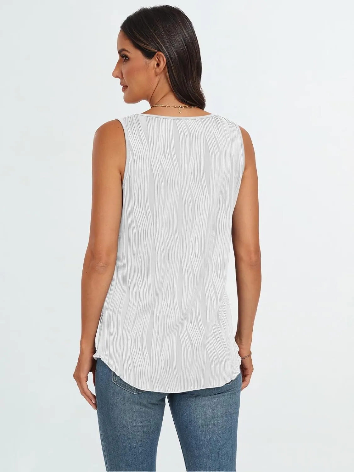 LILLUSORY Women's Dressy Business Casual Tank Tops Summer Sleeveless Trendy Spring Blouses Flowy Work Shirts