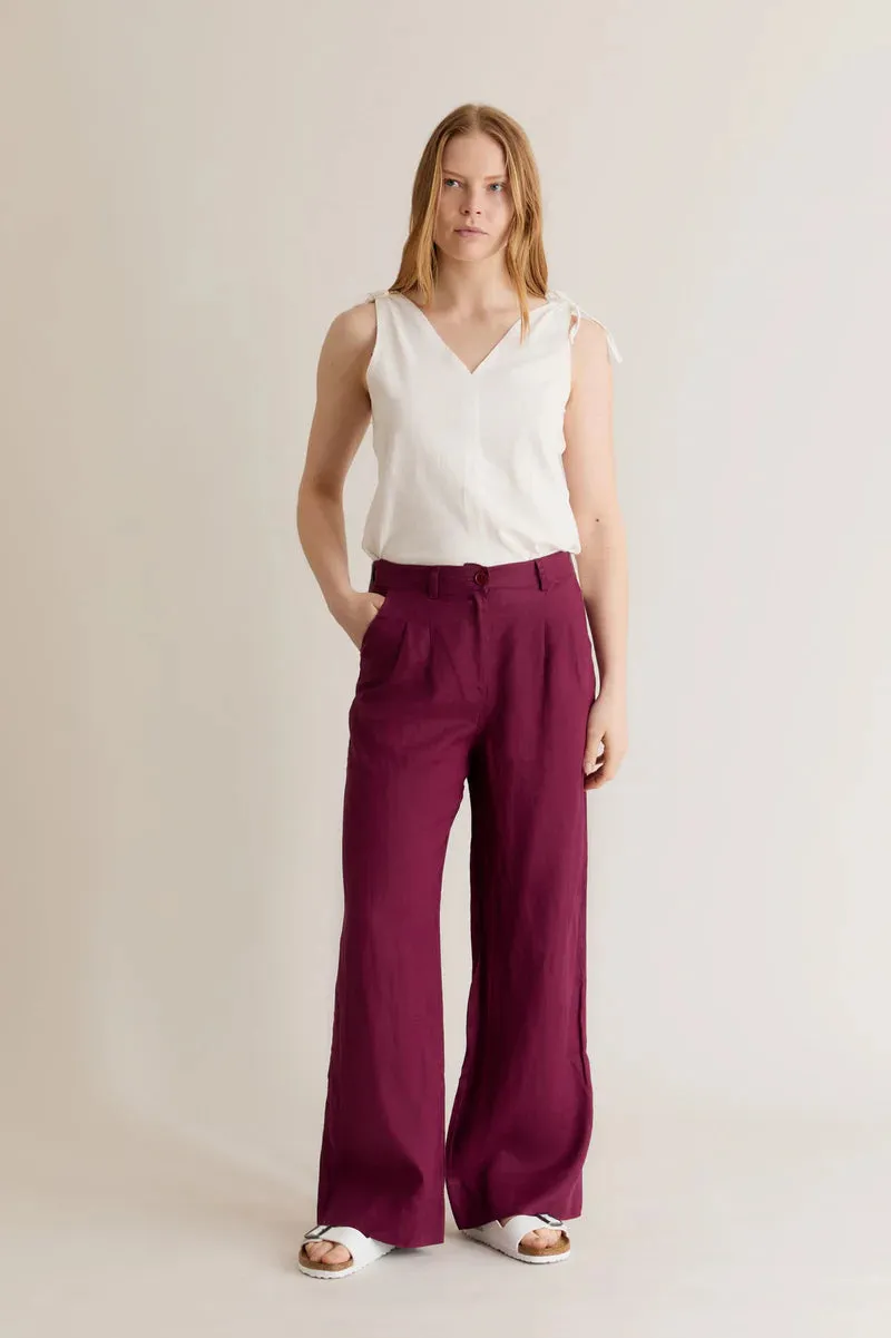 Lion Linen Trouser (Berry)