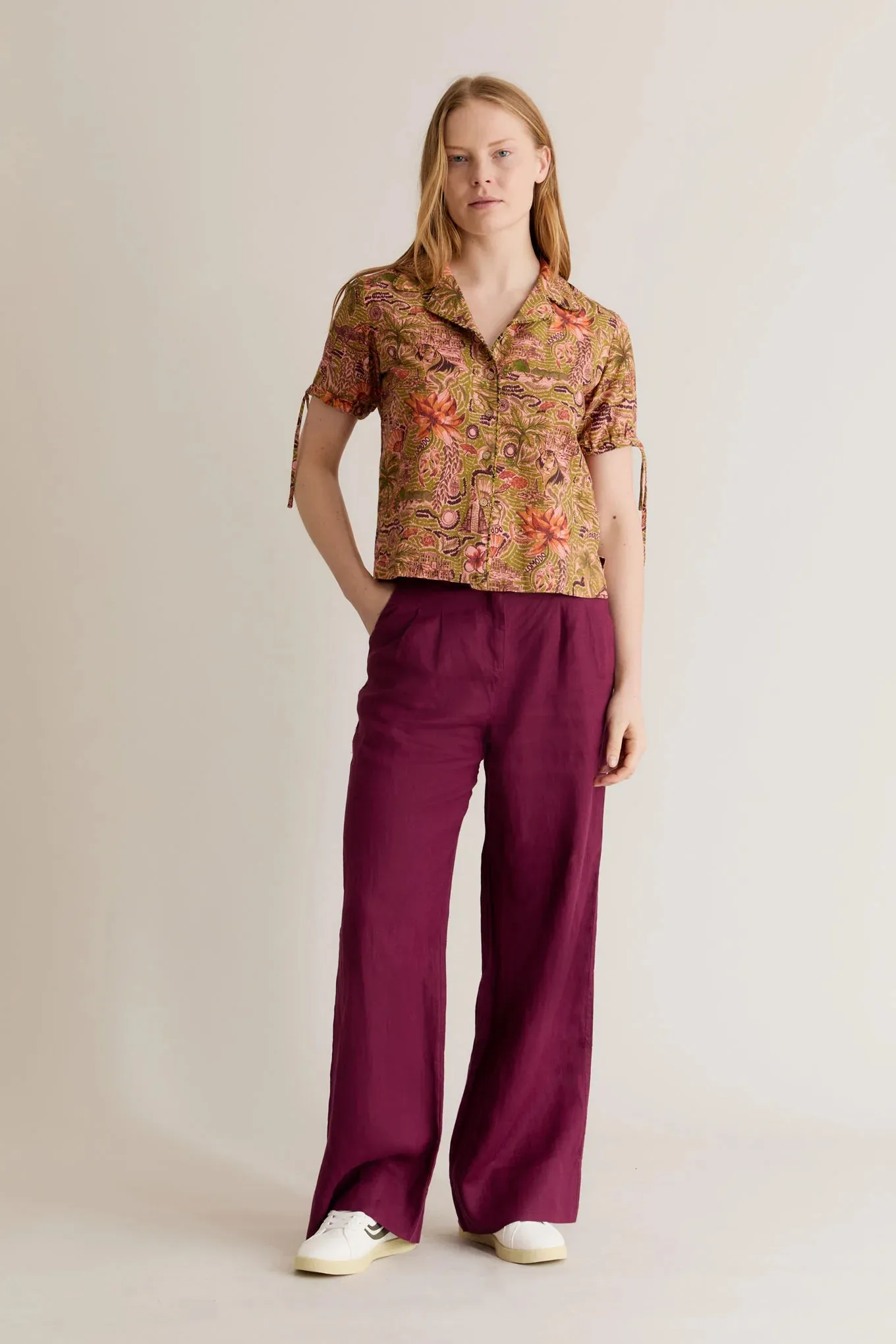 Lion Linen Trouser (Berry)