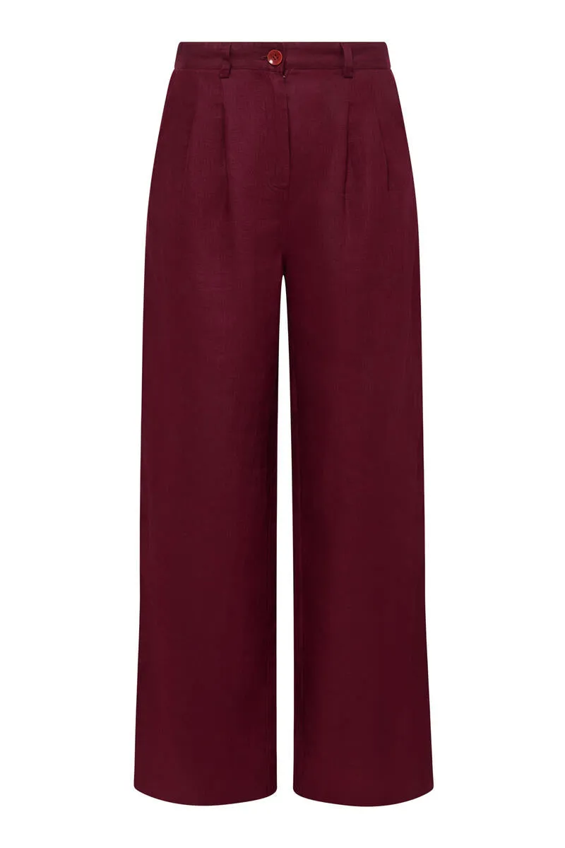 Lion Linen Trouser (Berry)