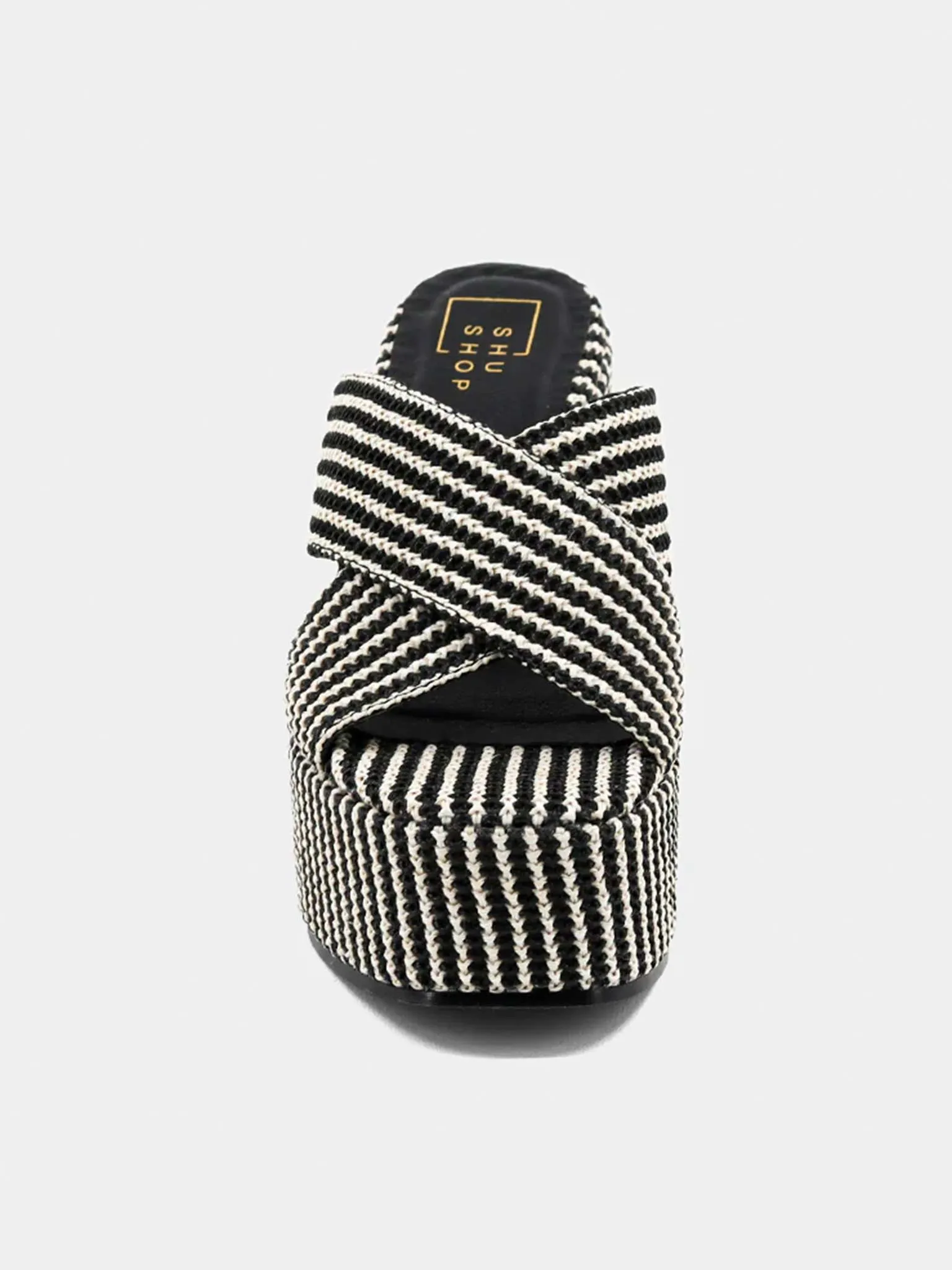 Ludovica Woven Platform Wedge in Black