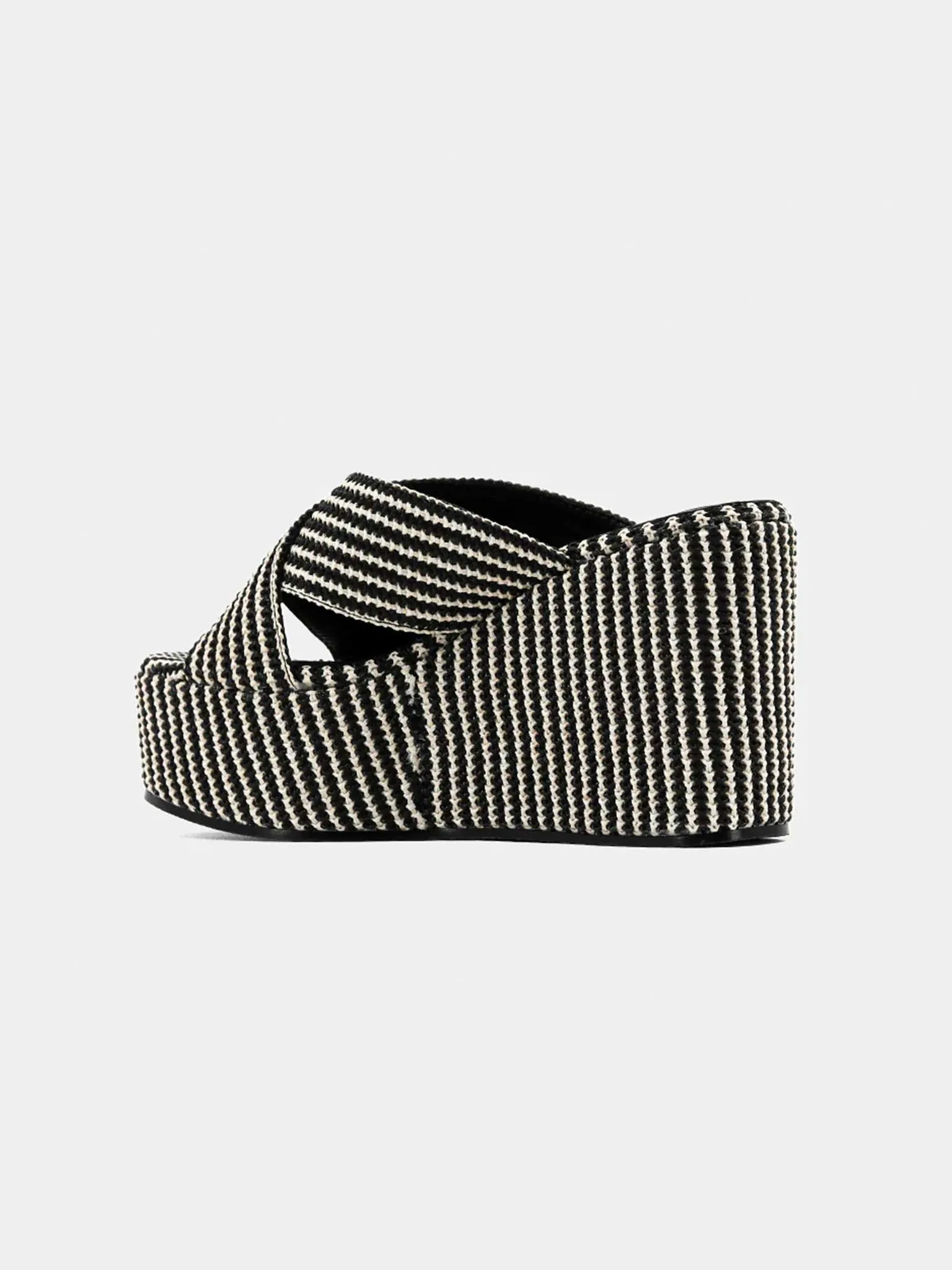 Ludovica Woven Platform Wedge in Black