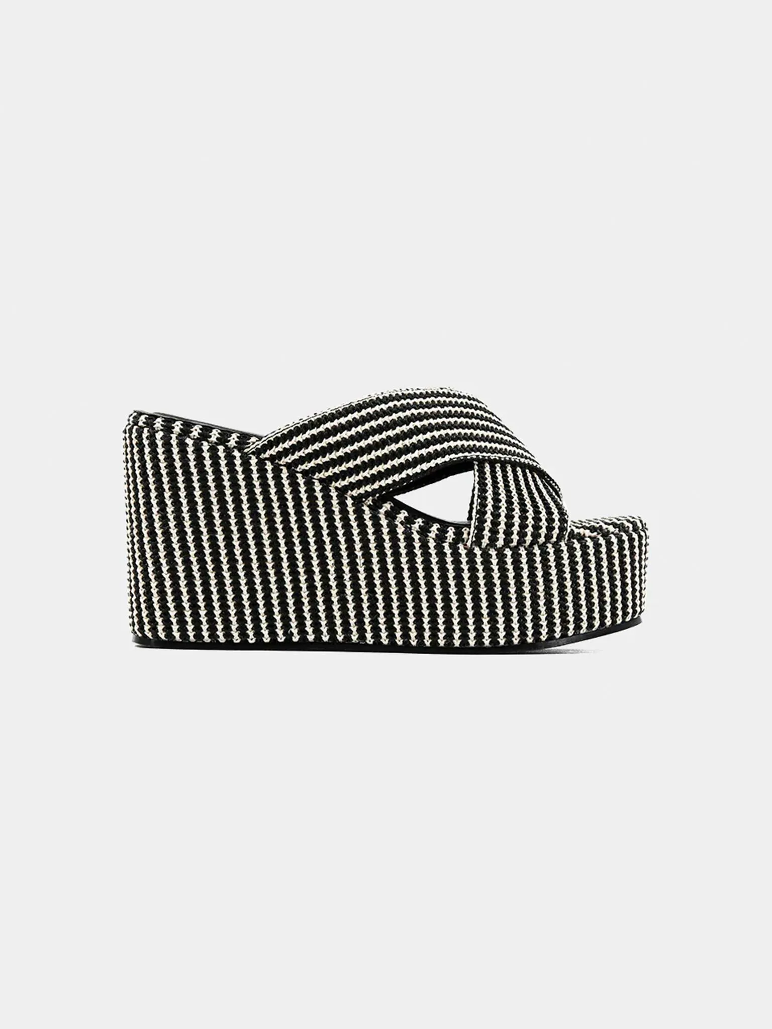Ludovica Woven Platform Wedge in Black