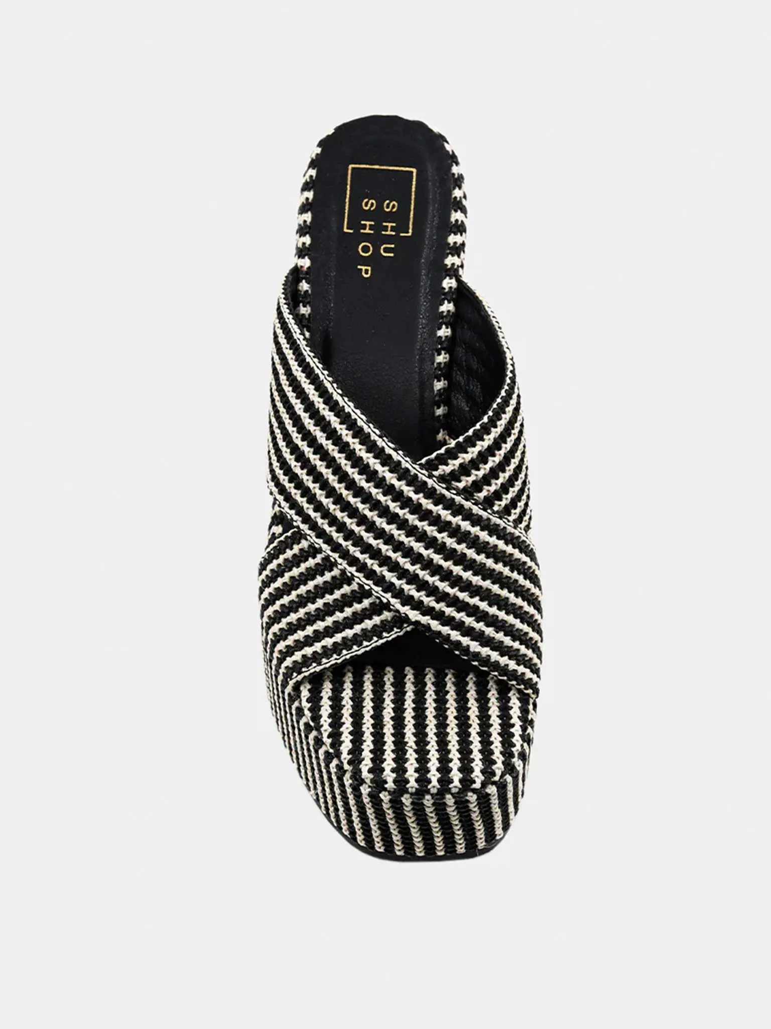 Ludovica Woven Platform Wedge in Black