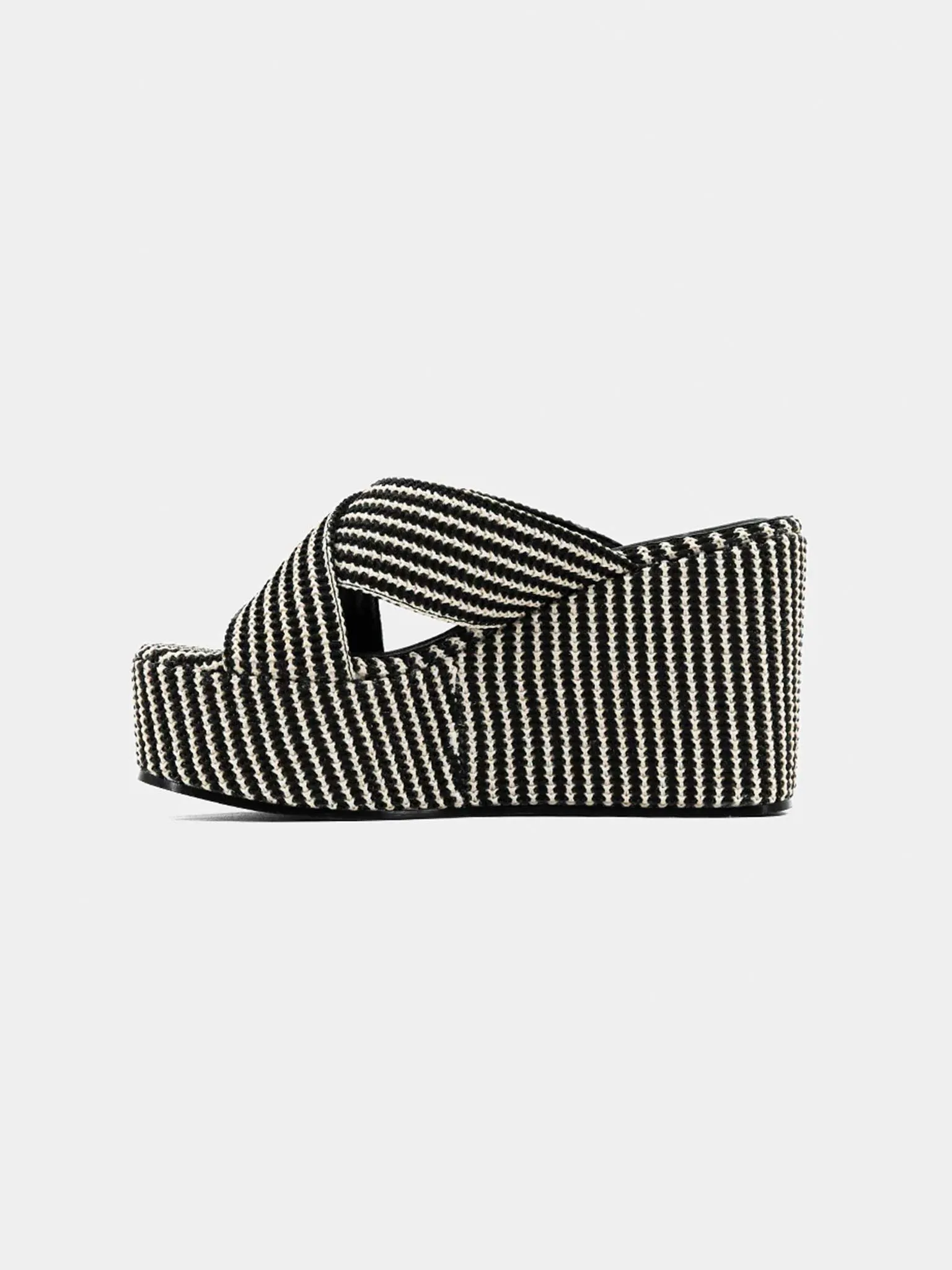 Ludovica Woven Platform Wedge in Black