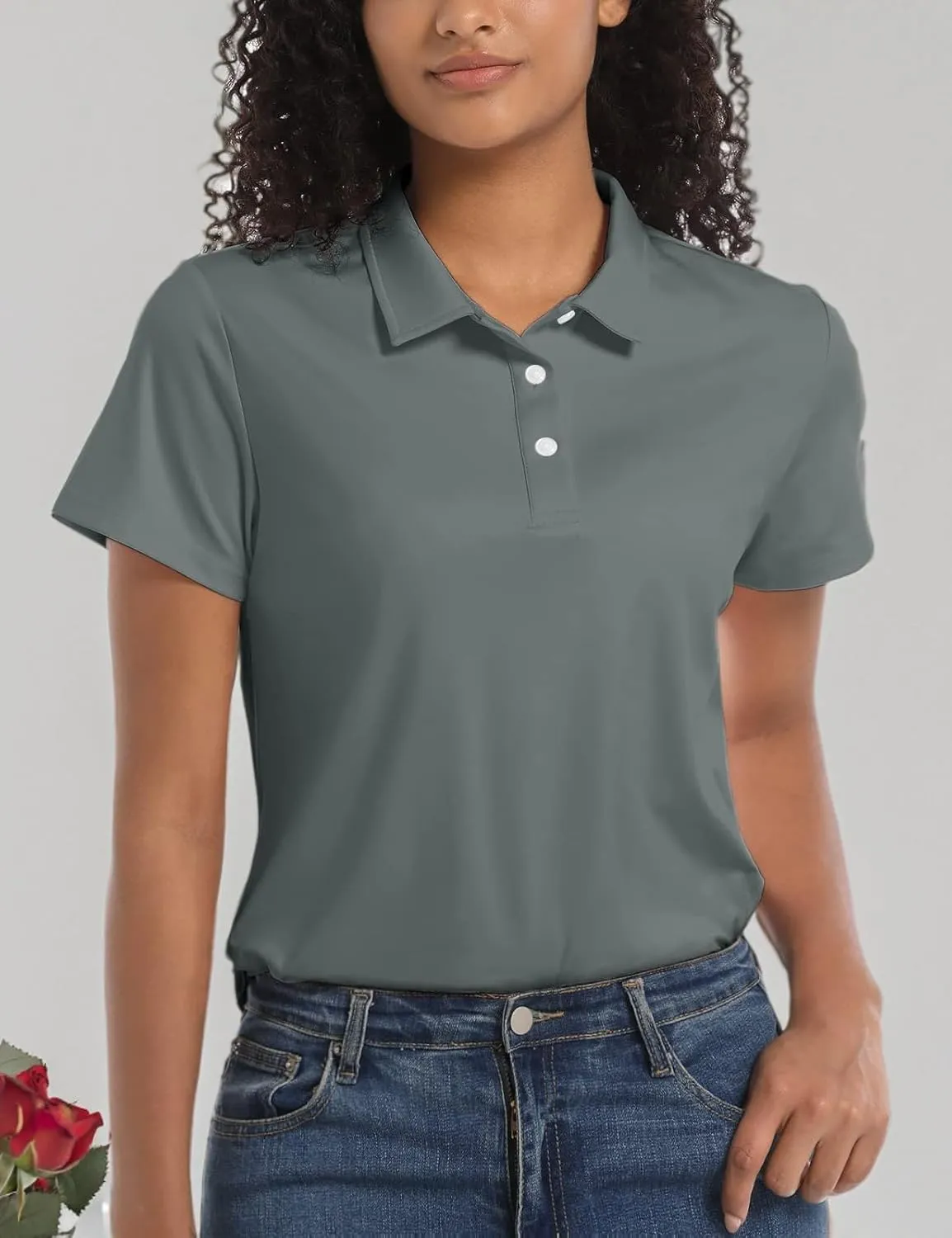 MAGCOMSEN Women's Polos Golf Shirts Short Sleeve UPF 50  Collared Shirt Quick Dry Tennis Work Athletic Tops