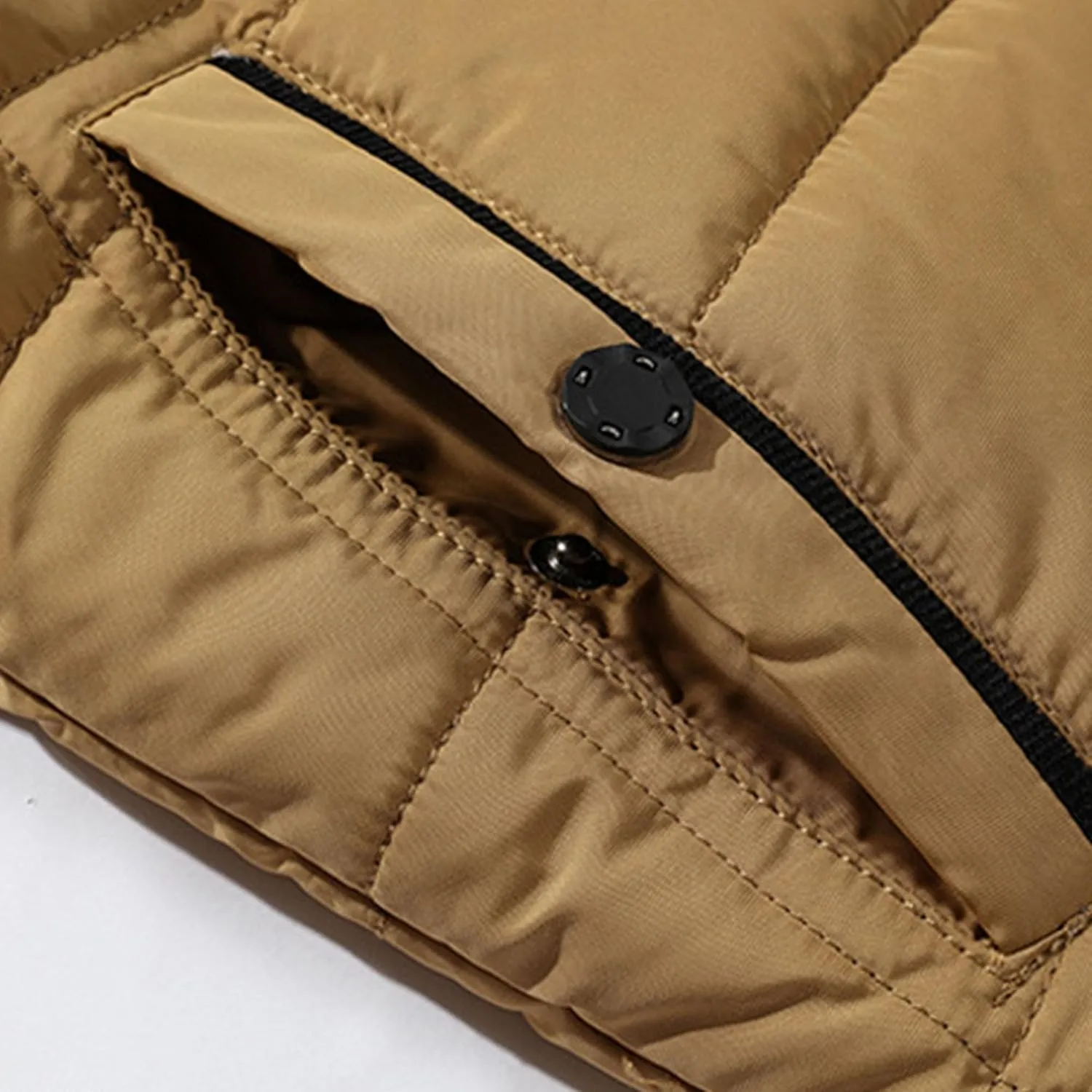 Maiyifu-GJ Mens Winter Hooded Wool Liner Jacket Warm Windbreaker Down Cotton Padded Thicken Coat With Pocket