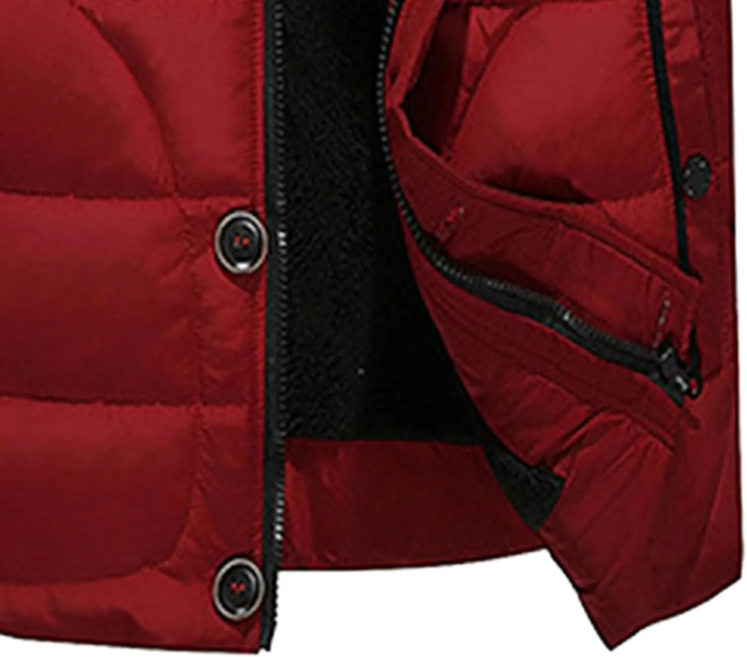 Maiyifu-GJ Mens Winter Hooded Wool Liner Jacket Warm Windbreaker Down Cotton Padded Thicken Coat With Pocket