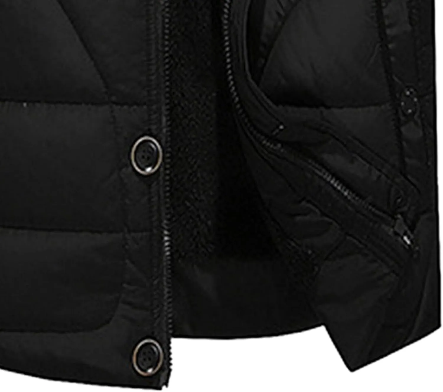 Maiyifu-GJ Mens Winter Hooded Wool Liner Jacket Warm Windbreaker Down Cotton Padded Thicken Coat With Pocket