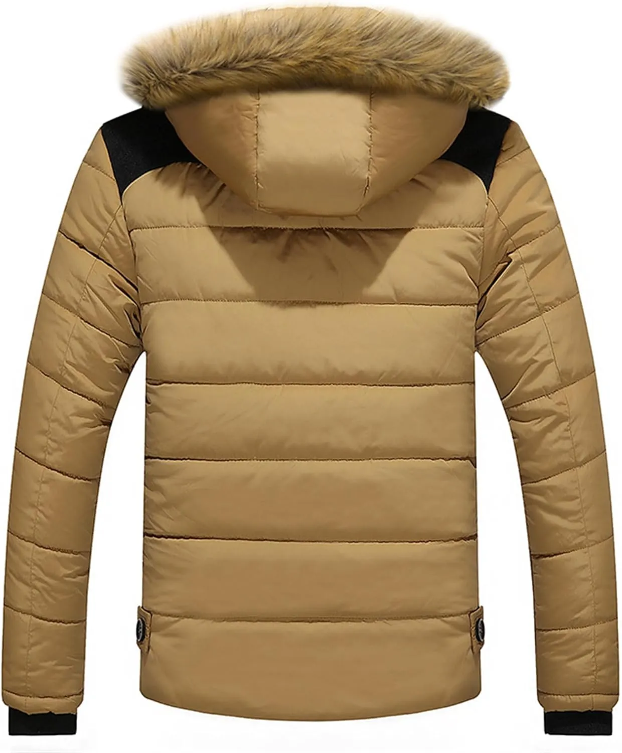 Maiyifu-GJ Mens Winter Hooded Wool Liner Jacket Warm Windbreaker Down Cotton Padded Thicken Coat With Pocket