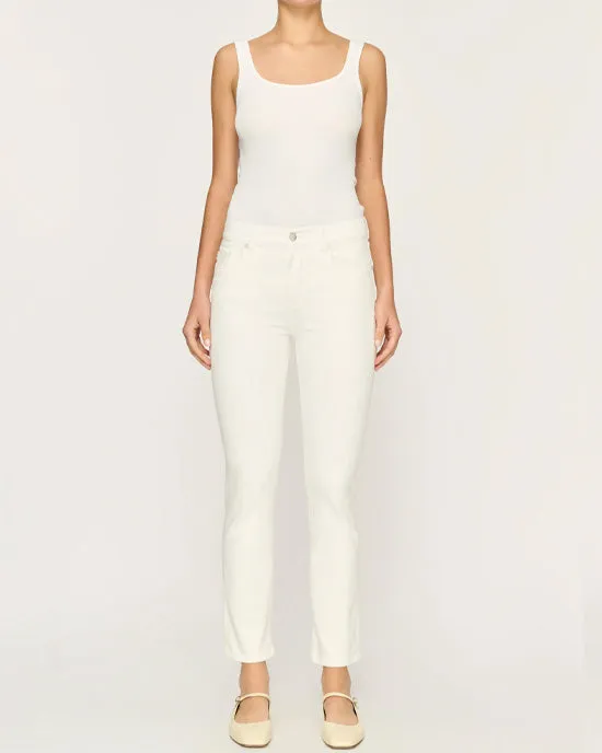 Mara Straight Ankle Jeans White