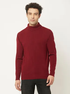 Maroon Sweater with Melange Effect