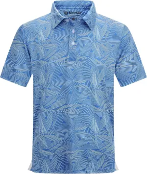 MCEDAR Mens Golf Polo Shirts Dry Fit Short Sleeve Performance Moisture Wicking Hawaiian Floral Print Casual Shirt S-3XL