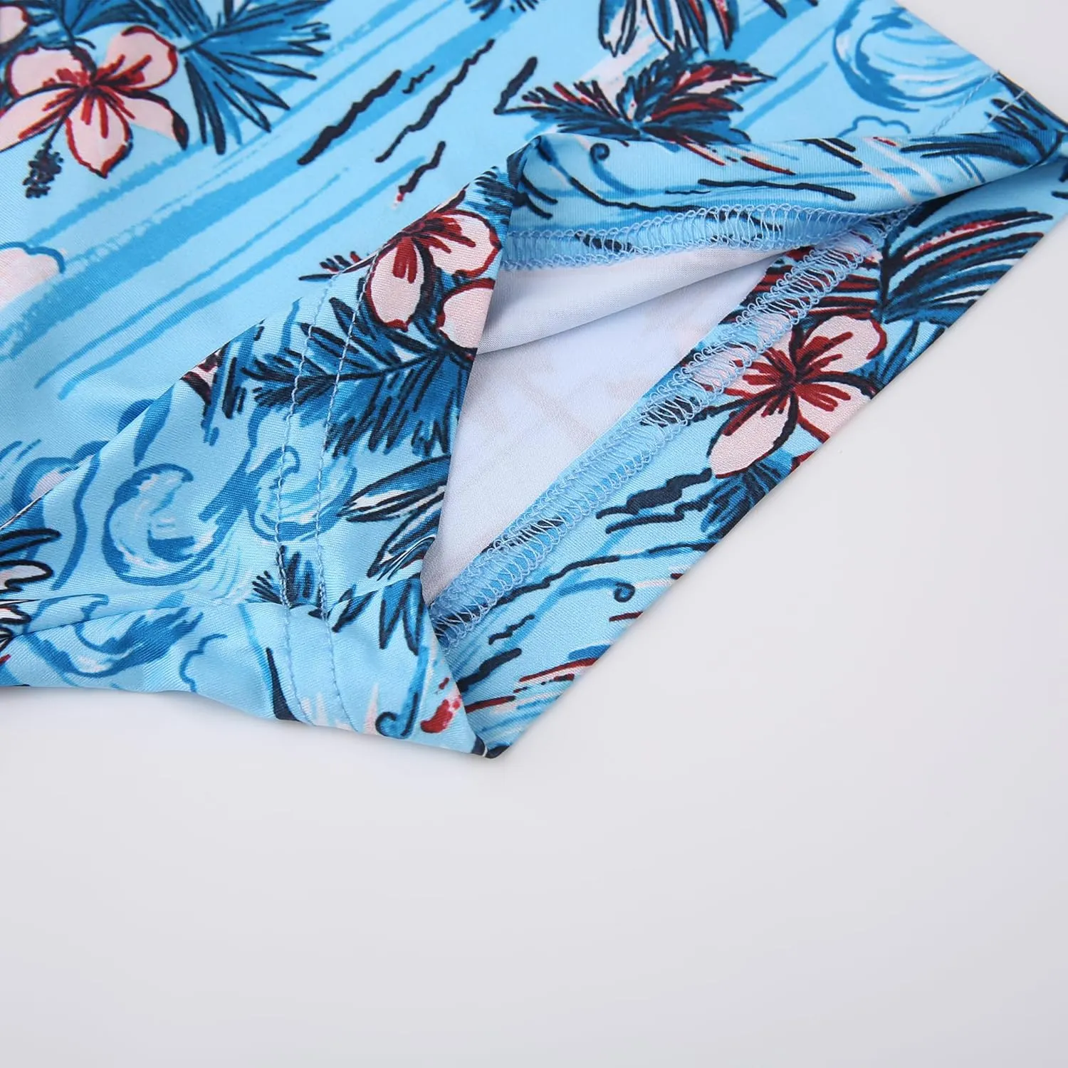 MCEDAR Mens Golf Polo Shirts Dry Fit Short Sleeve Performance Moisture Wicking Hawaiian Floral Print Casual Shirt S-3XL