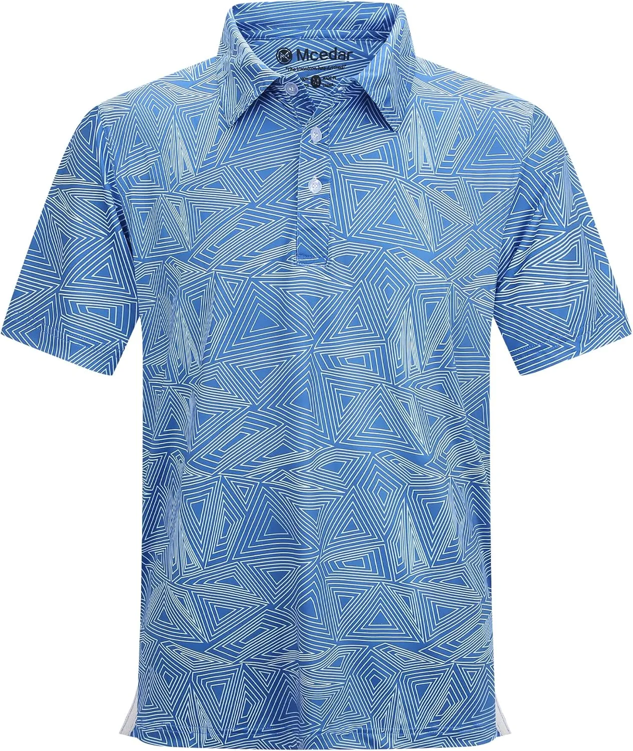 MCEDAR Mens Golf Polo Shirts Dry Fit Short Sleeve Performance Moisture Wicking Hawaiian Floral Print Casual Shirt S-3XL
