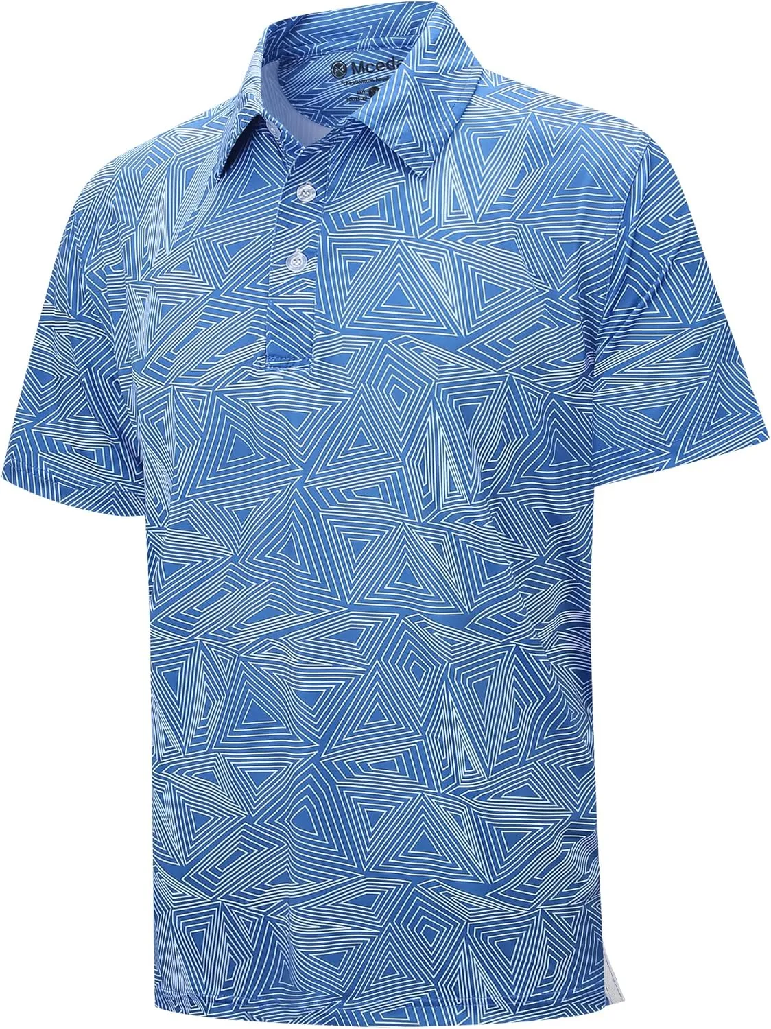 MCEDAR Mens Golf Polo Shirts Dry Fit Short Sleeve Performance Moisture Wicking Hawaiian Floral Print Casual Shirt S-3XL
