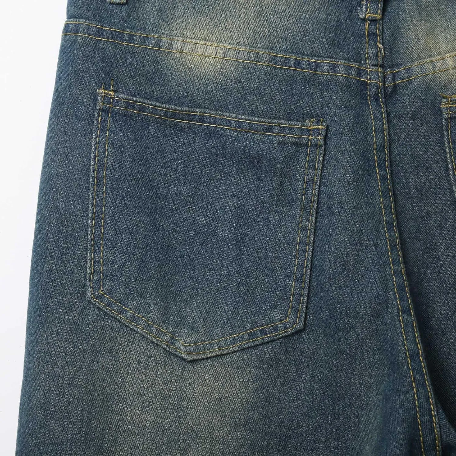 Mens Baggy Denim Jorts Y2K Grunge Loose Hip Hop Jean Shorts Wide Leg Mid Jeans Streetwear with Pockets