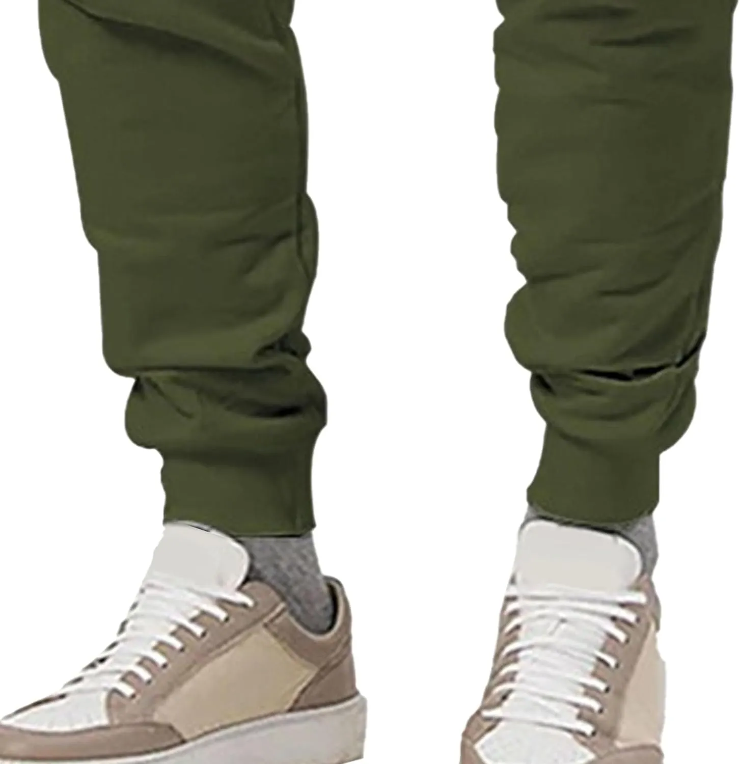 Men's Basic Casual Comfort Joggers Pants Drawstring Solid Outdoor Trousers Lightweight Athletic Hiking Pants