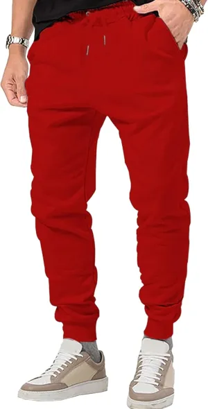 Men's Basic Casual Comfort Joggers Pants Drawstring Solid Outdoor Trousers Lightweight Athletic Hiking Pants