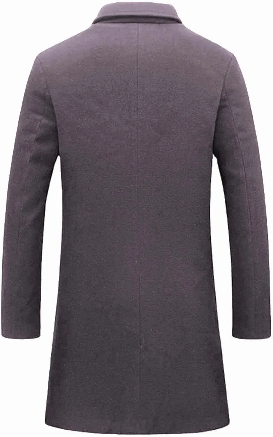 Mens Big and Tall Wool Blend Pea Coats Notched Collar Single Breasted Overcoat Winter Warm Trench Coat Long Jackets