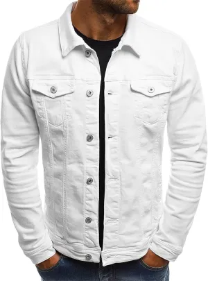 Men's Casual Classic Denim Jacket Slim Fit Fashion Jean Coat