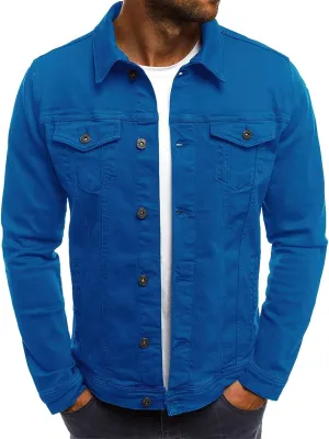 Men's Casual Classic Denim Jacket Slim Fit Fashion Jean Coat