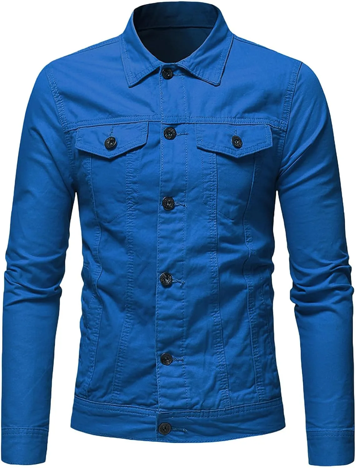 Men's Casual Classic Denim Jacket Slim Fit Fashion Jean Coat