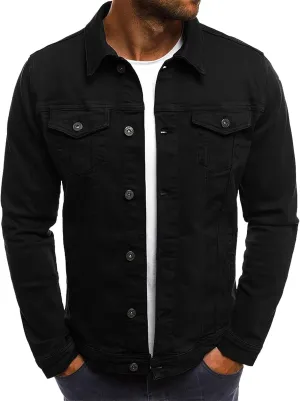 Men's Casual Classic Denim Jacket Slim Fit Fashion Jean Coat