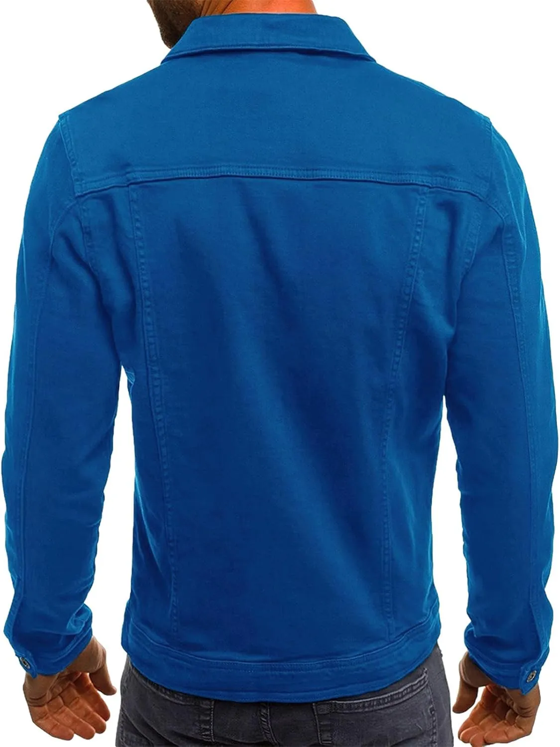 Men's Casual Classic Denim Jacket Slim Fit Fashion Jean Coat