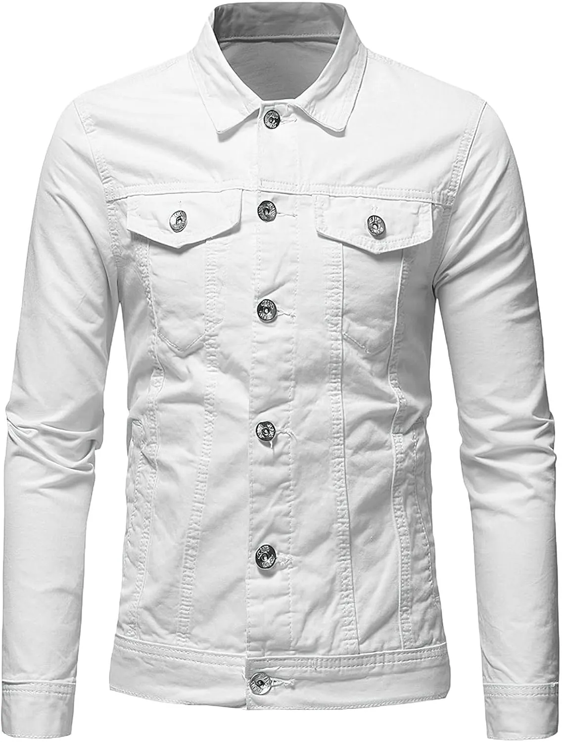 Men's Casual Classic Denim Jacket Slim Fit Fashion Jean Coat