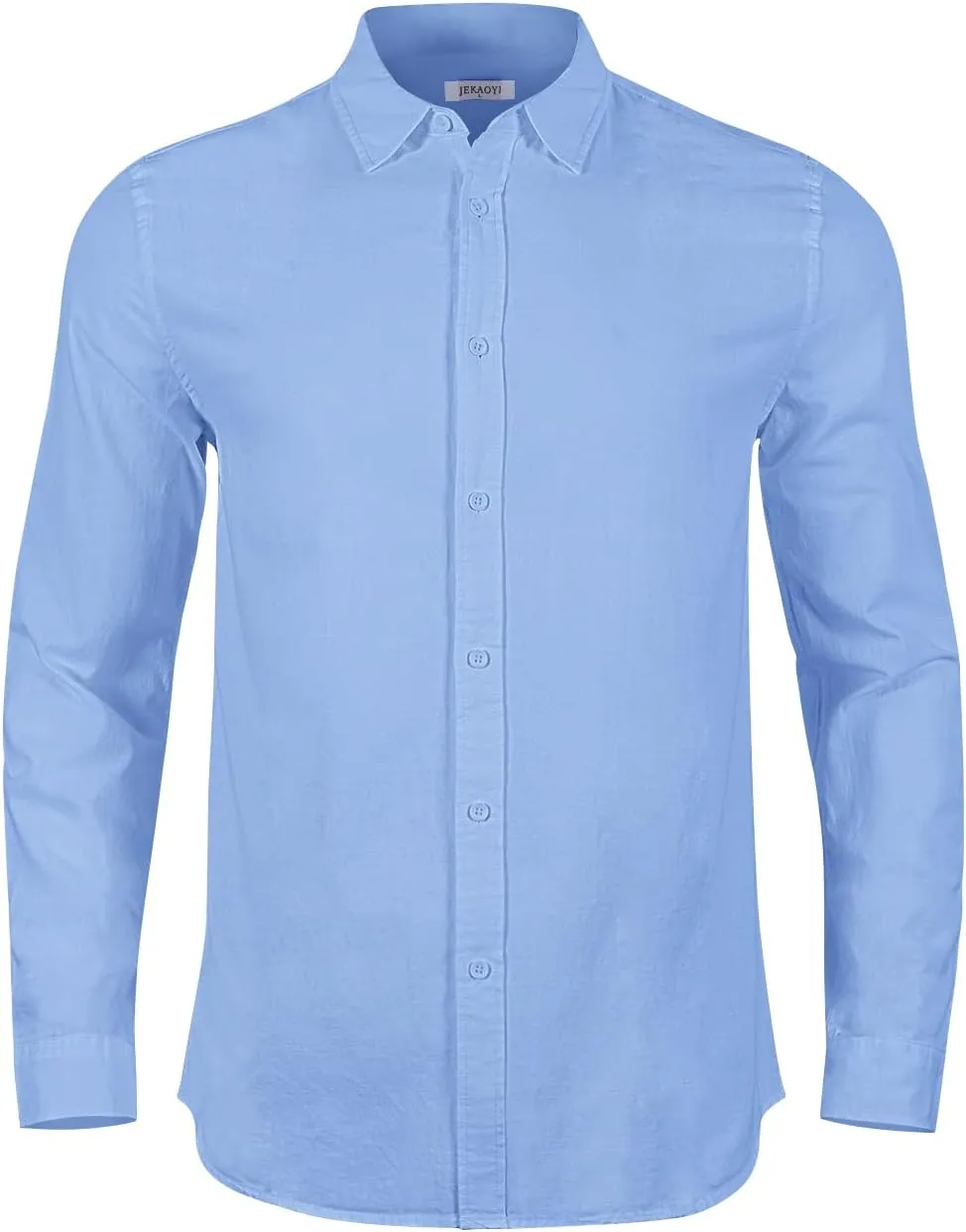 Mens Casual Long Sleeve Cotton Linen Shirts Buttons Down Solid Plain Roll-Up Sleeve Summer Beach Shirts