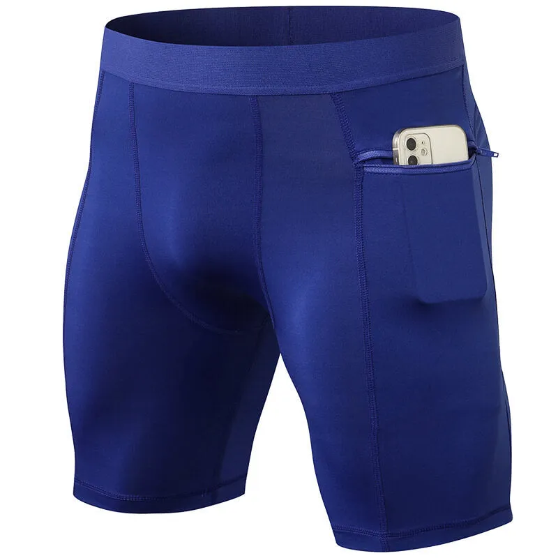 Men's Compression Shorts with Zipper Pocket