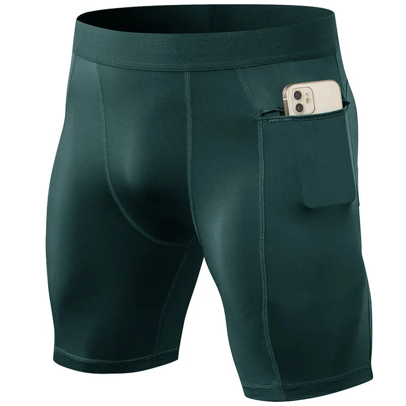 Men's Compression Shorts with Zipper Pocket