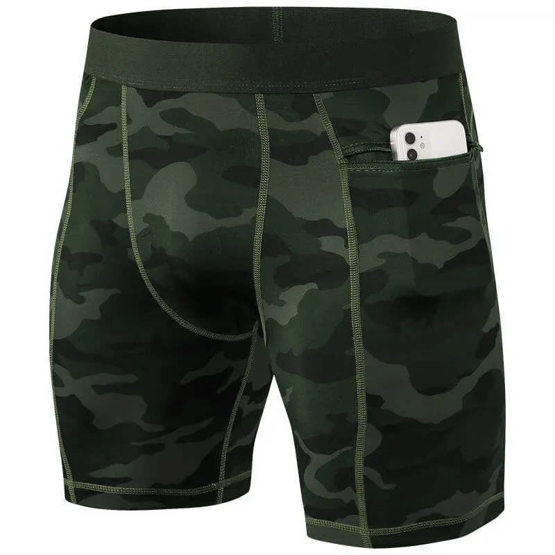 Men's Compression Shorts with Zipper Pocket