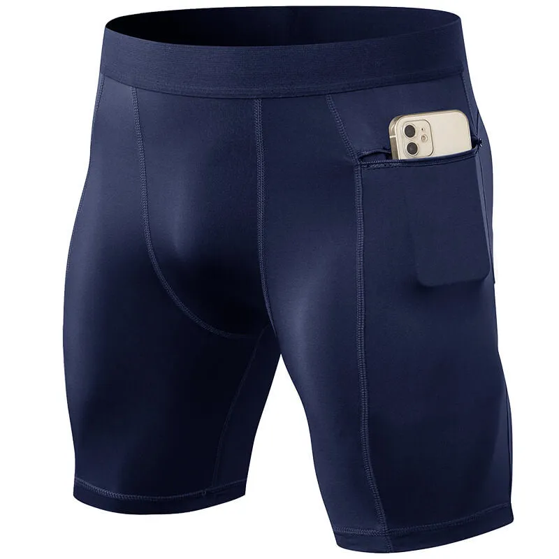 Men's Compression Shorts with Zipper Pocket