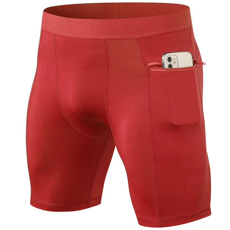 Men's Compression Shorts with Zipper Pocket