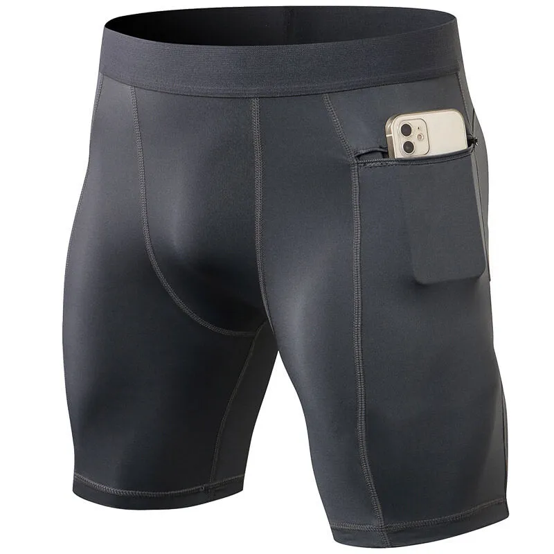 Men's Compression Shorts with Zipper Pocket