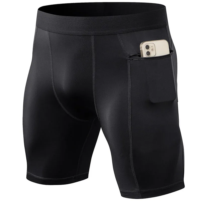 Men's Compression Shorts with Zipper Pocket