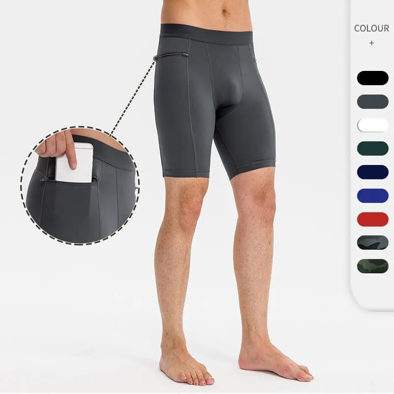 Men's Compression Shorts with Zipper Pocket