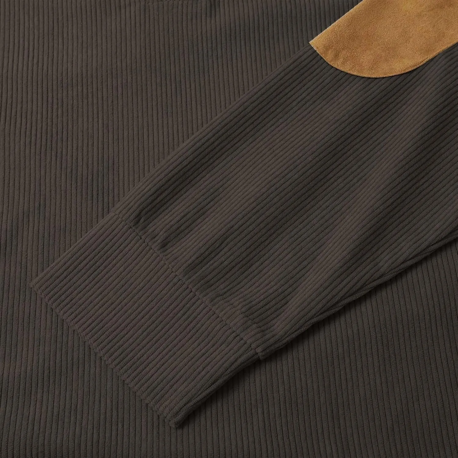Men's Corduroy Sweatshirt Casual Long Sleeve Stand Collar Button Pullover Sweatshirts Lightweight Big and Tall Hoodie