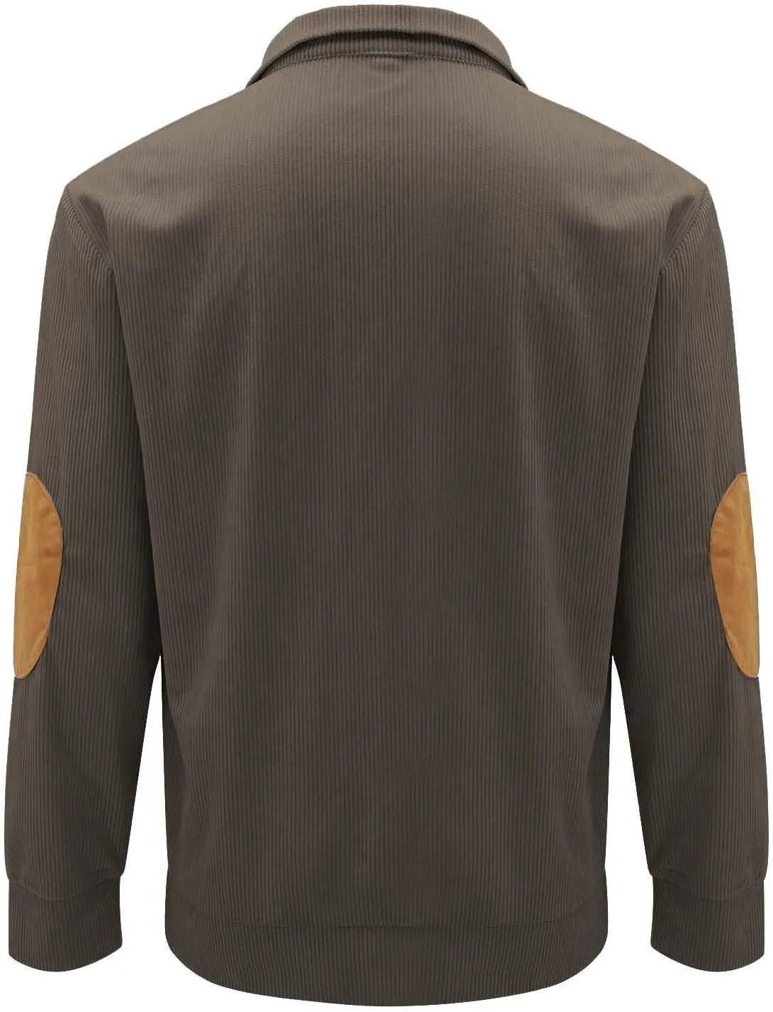 Men's Corduroy Sweatshirt Casual Long Sleeve Stand Collar Button Pullover Sweatshirts Lightweight Big and Tall Hoodie