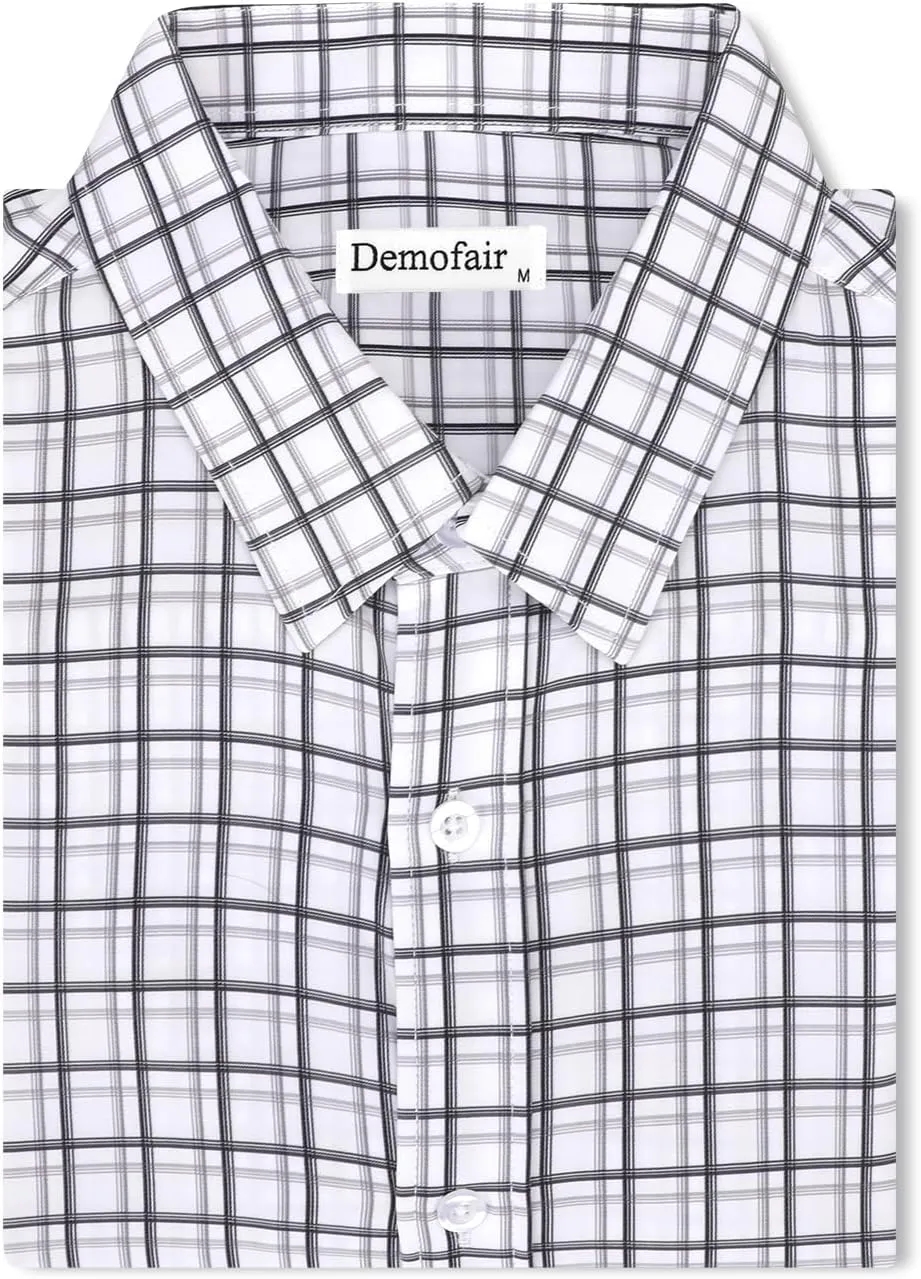 Men's Dress Shirts Solid Wrinkle-Free Long Sleeve Button Down Shirt Regular Fit Formal Shirts